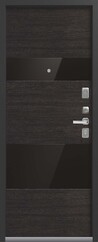 Входная дверь Центурион LUX-8 Черный шёлк + Венге -  Софт грей
