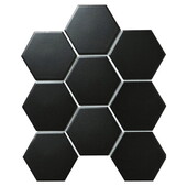 Мозаика Starmosaic Hexagon big Black Matt 256х295