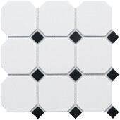 Мозаика Starmosaic Octagon big White/Black Matt 300х300