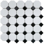 Мозаика Starmosaic Octagon small White/Black Matt 295х295