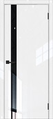 Дверь ЛесКом Royal-2 белый глянец  стекло черное