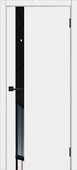 Дверь ЛесКом Royal-2 белый софт стекло черное