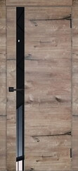 Дверь ЛесКом Royal-2 дуб пацифика стекло черное